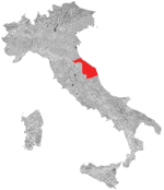 Kort over vinregion Colli Pesaresi
