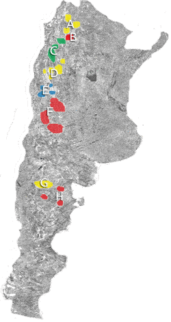 Kort over vinregion Patagonia