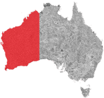 Kort over vinregion Western Australia