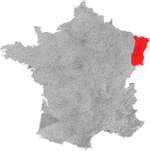 Kort over vinregion Alsace