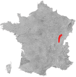 Kort over vinregion Côtes du Jura