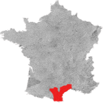 Kort over vinregion Faugères