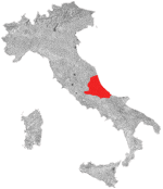 Kort over vinregion Montepulciano d'Abruzzo