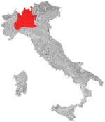 Kort over vinregion Lombardiet