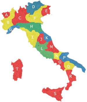 Kort over Italiens vinregioner