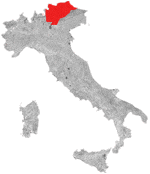 Kort over vinregion Trentino-Alto Adige