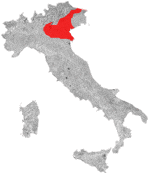 Kort over vinregion Veneto