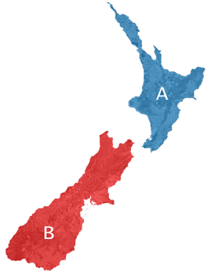 Kort over New Zealands vinregioner