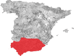 Kort over vinregion Andalusien