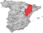 Kort over vinregion Cariñena