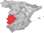 Kort over vinregion Ribera del Guadiana