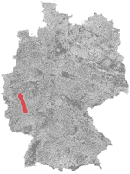 Kort over vinregion Mittelrhein